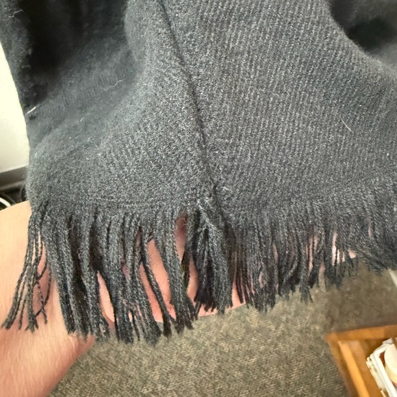 Sonoma Black Poncho Type Sweater with a cozy turtleneck and fringe detailing. - Picture 7 of 8